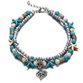 Fesciory Puka Shell Anklet for Women Summer Natural Cowrie Adjustable Ankle Bracelet, Handmade Boho Hawaiian Beach Seashell Jewelry - color: F:Heart