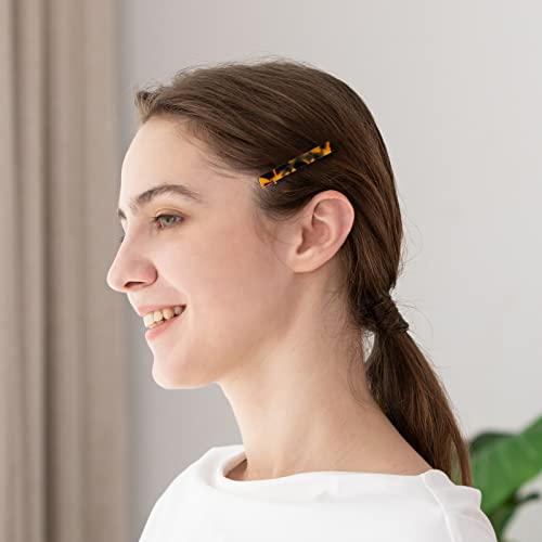 Cobahom 6 Pack Leopard Print Tortoise Shell Metal Hair Pins, Duck Teeth Hair Clips for Styling Women's Hair 2.36 Inch - color: 6 Pcs 2.36 Inch Leopard Print