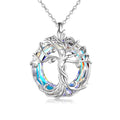 TOUPOP Tree of Life Necklace Gifts for Women 925 Sterling Silver Family Tree Pendant with Crystal Birthday Irish Jewelry Gifts for Women Her Wife Mom - color: 01-White Gold-White Crystal