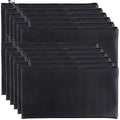 12 Pieces Bank Bag Money Pouch Security Bank Deposit Bag with Zipper for Cash Money, Check Wallet, Cosmetics, Tools 11x6 inch (Black +Blue) (Black) - color: Black