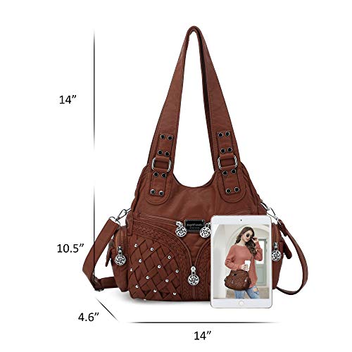 Angel Barcelo Purses for Women Large Shoulder Bag Soft Hobo Bags for Women - color: Stylish Brown