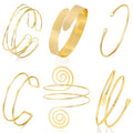 COLOYAN 6PCS Gold Arm Cuff Upper Arm Cuff Bracelets for Women Open Upper Arm Cuff Bangle Adjustable Armband Set Jewelry - color: B