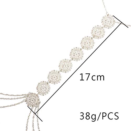DoubleNine Belly Waist Charm Chain Boho Coin Bikini Beach Pendant Necklace Women Sexy Jewelry (silver) - color: silver