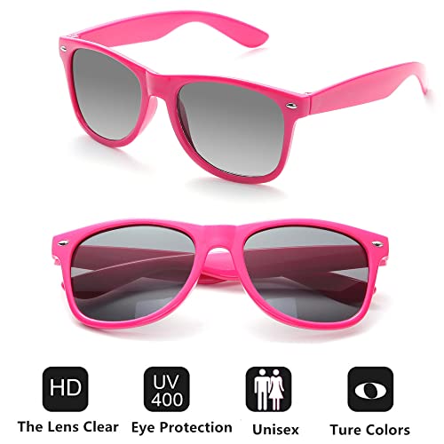 Eyegla Sunglasses Bulk Party Sunglasses Pack 80s Shades Eyewear Set for Men Women 8/10/20/30Pack - color: Hot Pink 30 Pack