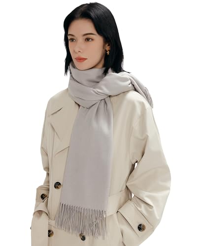 maamgic Women's Winter Scarf Soft Warm Scarf for Women Cozy Shawl Wraps for Women Lightweight Pashmina Style Wrap - color: Solid Silver Gray