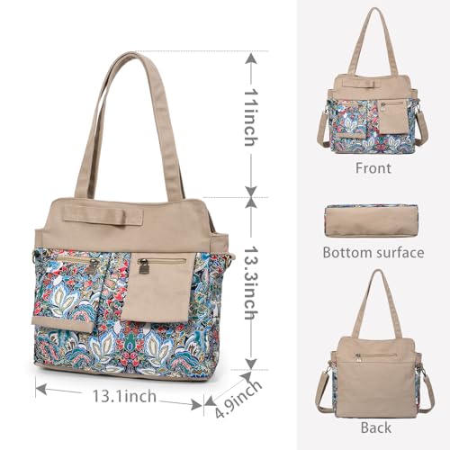 Black Butterfly Boho Canvas Tote Bag for Women, Large Printed 2-in-1 Shoulder & Crossbody Casual Purse for Daily Commute - color: Blue-green
