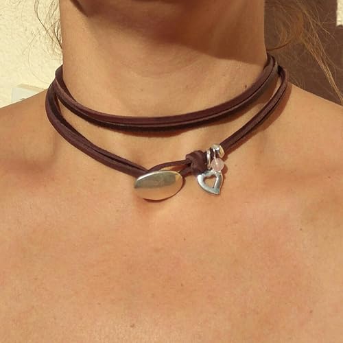HUASAI Choker Necklace for Women Boho Necklaces Country Concert Outfits for Women Layered Western Choker Necklace Boho Cowgirl Jewelry Accessories Dress - color: C:Heart Boho Choker Necklace