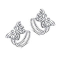 Birthday Gifts 925 Sterling Silver Ear Cuff Non Pierced Fake Cartilage Cuffs Huggie Earrings for Women Girls - Set of 2 - style: Butterfly