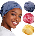 Bohend Bohemian Beanie Hats Headwear Cap Stretch Non Slip Bandanas Sleep Turbans Hats for Women Men Close top Head Covering - style: Tie-dye 1