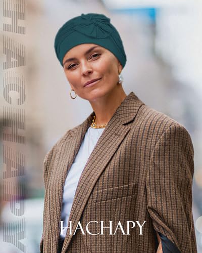 Chemo Headwear for Women Cancer Patients Lightweight Head Coverings for Hair Loss Seasonal - color: Dark Green