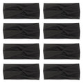 DRESHOW 8 Pack Headbands for Women Yoga Knotted Headbands Elastic Criss Cross Hair Accessories Sports Head Wrap Non Slip - color: 8 Pack: Midnight Black