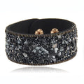 Long tiantian Boho Bracelets for Women Western Jewelry for Women Leather Wrap Bracelets Stackable Bangle Western Outfit for Women - color: leather bracelets(black)