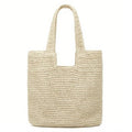 Crochet Beach Bags for Women Woven Purses Shoulder Bag Tote Handbag Summer Beach Purse - color: Wy11-white