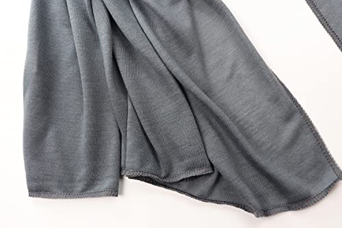 vabovin Head Wraps for Black Women Stretch Jersey Knit Turban Headwrap Solid Color Headscarf Headband Shawl - color: 01- Gray