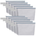 10 Pieces Cotton Canvas Makeup Bag with Bottom and Strap, Multi-Purpose Cosmetic Bag with Zipper Travel Toiletry Pouch, Blank DIY Craft Bag (Grey, L) - color: Grey, size: L
