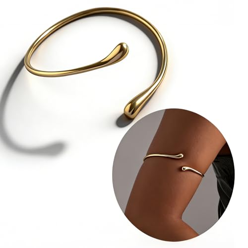 2Pcs Minimalist Simple Swirl Upper Arm Cuff Bracelets for Women Arm Bangle Armlets Adjustable - color: arm cuff new