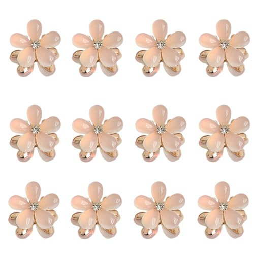 Small Crystal Hair Charm Claw Clips for Women Girl, 20PCS Gradient Cat's Eye Mini Flower Claw Design Hair Accessories (Yellow) - color: Yellow