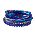 Caiyao Bohemian Multilayer Stackable Seed Beaded Bracelets Colorful Crystal Glass Beads Strand Bangle Bracelet BFF Wristbands Bracelet for Women Summer Beach Hawaii Jewelry Birthday Gifts - color: Blue