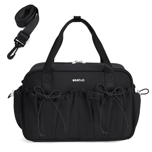 ECOHUB Small Gym Bag for Women, Mini Gym Duffle Bag with Wet Compartment, Bowknot Sports Bag, Cute Gym Tote Bag Dance Yoga Workout Travel Bags Black - color: Black