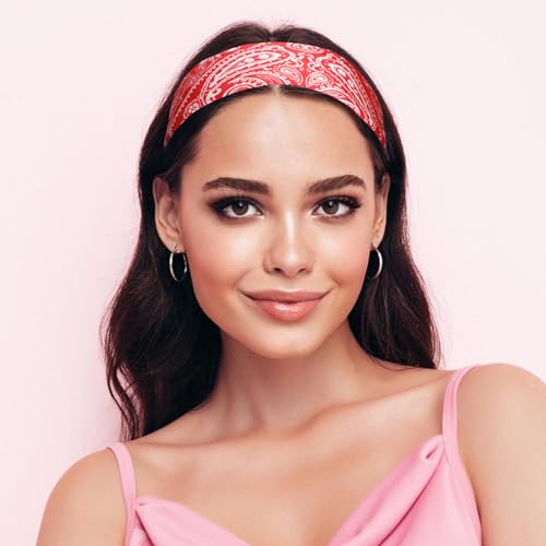 Sumolux Head Hair Scarf for Women Like Satin Silk Scarf Bandana Hair Wrapping Night Large Square Scarves 27.5" - color: Red Cashew Nuts