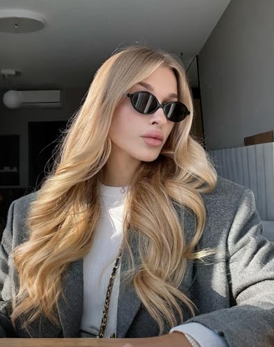 WOWSUN Retro Oval Sunglasses Womens Trendy Sun Glasses Sunnies UV400 Protection - color: Tortoise Frame Grey Lens