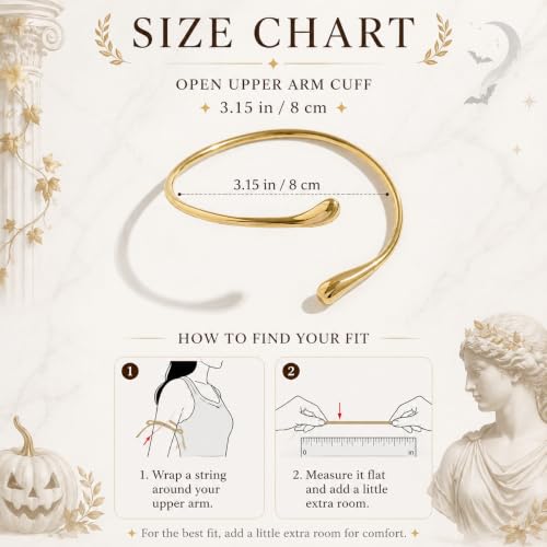 Long tiantian Gold Arm Cuff Upper for Women Bangle Bracelets Upper Arm Cuff Bracelet Trendy Armband Beach Jewelry Trendy Stuff Gifts - color: A3:gold Arm Cuff