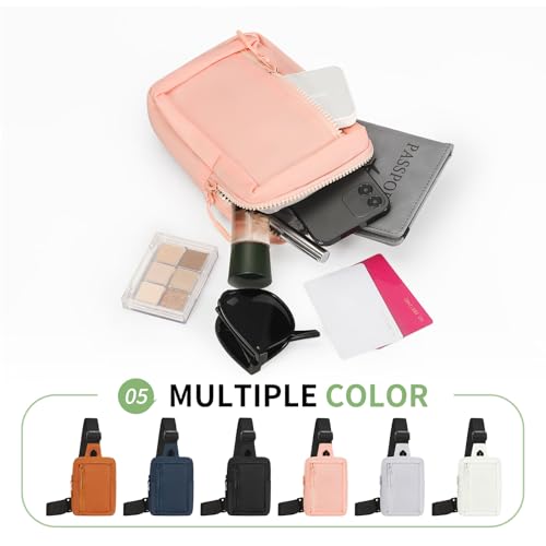 Mini Sling Bag for Men and Women, 7.5 Inch Small Anti Theft Crossbody Sling Backpack Nylon Chest Bag Fanny Pack for Travel Running Hiking (Pink) - color: Pink