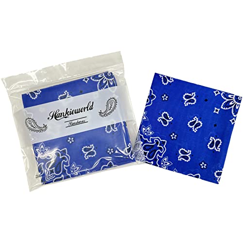 Bandanas for Women and Men，3 Pack Super Soft Thin 60s Preium Cotton 22 inch Handkerchiefs - color: 3 Pack-royal Blue