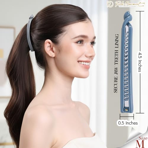 RC ROCHE 6 Pcs Banana Hair Clip Thin Hair Fine Ponytail Maker No Slip Small Claw for Women Secure Grip Jaw Clamp Cute Strong, Medium Whispers of Earth Collection - color: (Medium) Whispers of Earth