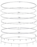 Tornito 8Pcs Waist Belly Chain CZ Heart Pearl Snake Bead Sequin Paperclip Belly Chain Summer Beach Sexy Body Chains Jewelry Accessories for Women Adjustable - style: E:8Pcs(Bead) Silver