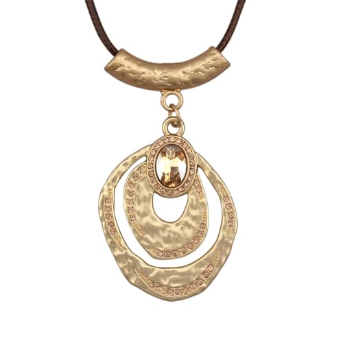 Leather Necklace for Women Vintage Boho Necklaces Black Cord Choker With Pendant Casual Chunky Leather Necklace Trendy - style: Funky Statement Necklace