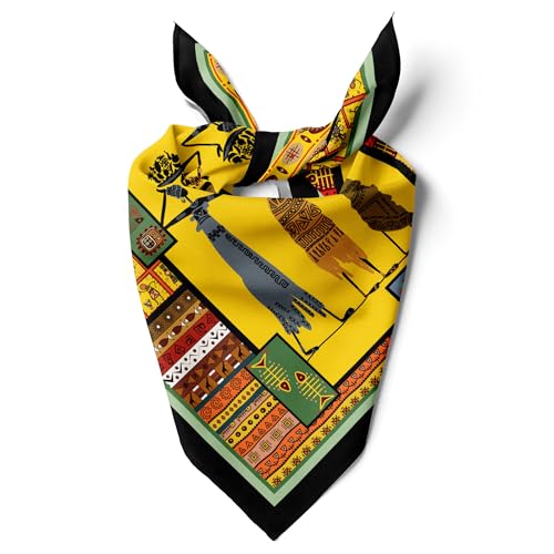 dscarf Womens Neck Scarf 21"x21" Small Square | Headband Scarf Ethnic Bandana Head Scarf Flowering Breathable Lightweight - color: Ethnic Design 5