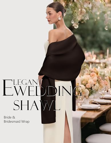 PULI Women's Pashmina Shawl Wraps for Evening Dress Large Scarf Blanket Long Wedding Bridal Winter Warm Shoulder Wrap - color: Chocolate Brown