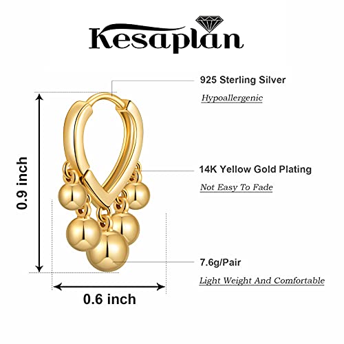 Huggie Earrings for Women 14K Gold Plated Earrings Dainty Statement Sterling Silver Cute Dangle Earring Hypoallergenic Huggie Hoop Earrings for Wome Trendy Prom Party Jewelry Gift - color: 1-Gold