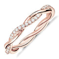 PAVOI 14K Gold Plated Cubic Zirconia Twisted Rope Eternity Band for Women - color: Rose Gold, size: 5