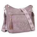 KITEVIUN Medium Crossbody Bags for Women Trendy, Women's Butterfly Shoulder Handbags with Tassel - color: 002-purple