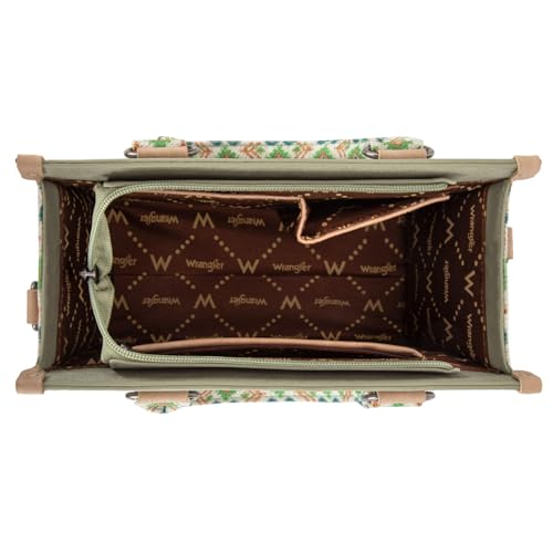 Montana West Wrangler Tote Bag for Women Aztec Western Retro Purse Top Handle Handbags - color: B-aztec-green