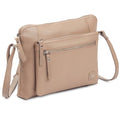 Leather Crossbody Bags for Women Small Soft Genuine Pebbled Sling Shoulder Handbag Crossover Purse with Full Adjustable Strap (Taupe Nappa) - color: Taupe Nappa