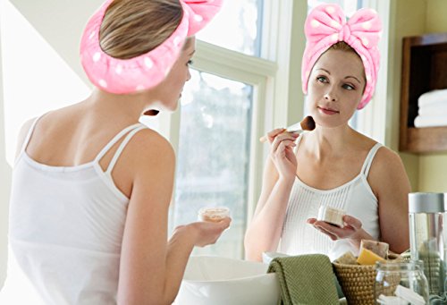 Hairizone Cosmetic Hair Band With Bowknot, for Kids and Girls, Light Pink | Soft and Cute Big Bow Headband, For Face Washing, Shower Spa, Makeup, Wrap Hair - color: Pink