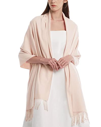 FURTALK Pashmina Shawl Wraps for Women Evening Dresses Blanket Scarves Fashion Scarf Wedding Gifts - color: 11-blush Pink