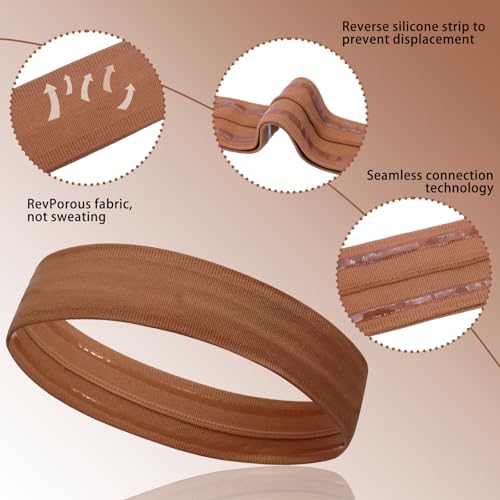 Workout Headbands Non Slip Headband Sport Headbands Sweatbands Elastic Sport Hair Bands for Sports Travel Indoor Fitness Gym - color: solid24