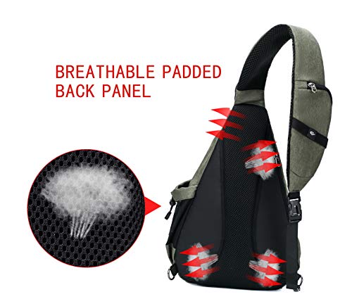 TurnWay Water-Proof Sling bag/Crossbody Backpack/Shoulder Bag with USB Charging Port for Travel, Hiking, Cycling, Camping - color: Green
