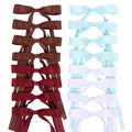 WORTL Hair Bows Clips Coquette Ribbon Bowknot with Long Tail Princess Hair Bows French Barrettes Hair Accessories for Women Girls 16PCS (Wine Red, White, Aquamarine, Brown) - color: Wine Red, White, Aquamarine, Brown