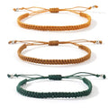 Caiyao 3Pcs Multicolor Handmade Friendship Braided Charm Bracelets Anklets Colorful Ajdjustable Woven Rope String Bracelets for Women Men Couple Summer Beach Surfer Boho Holiday Jewelry Gifts - style: SetH