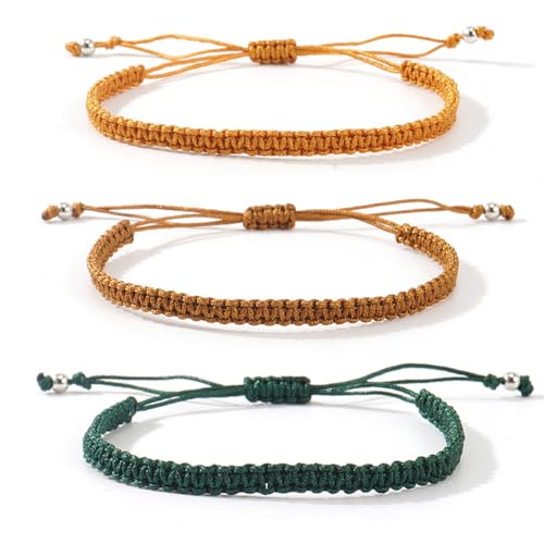 Caiyao 3Pcs Multicolor Handmade Friendship Braided Charm Bracelets Anklets Colorful Ajdjustable Woven Rope String Bracelets for Women Men Couple Summer Beach Surfer Boho Holiday Jewelry Gifts - style: SetH