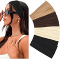 Elastic Non-Slip Soft Cloth Fabric Women's Headbands 16 Pack - Yoga, Running, Sports Hair Accessories in Black, Brown, Beige, Thick - color: AUTUMN VIBES