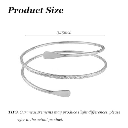 Long tiantian 2PCS Arm Cuff for Women Gold Upper Arm Bangles Bracelet Silver Arm Cuff Jewelry Summer Beach Essentials 2026 - color: 15335-Arm-Silver