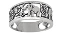 Lucky Ring Sterling Silver Oxidized Good Luck Elephant Clover Horseshoe Owl Seven Evil Eye 4 Leaf