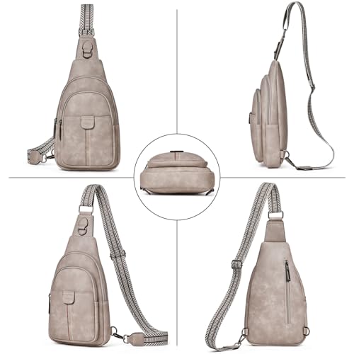 cakang Womens Sling Bag Crossbody Bags for Women Vegan Leather Sling Backpack Daypack Fanny Pack Crossbody Purse Travel - color: 4-grey