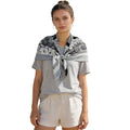 35" Head Scarf Large Square Scarf Like Cotton Hairscarf Fashion Scarves Bandana Night Sleeping Wraps for Women B01 - color: Grey Floral Scrolls